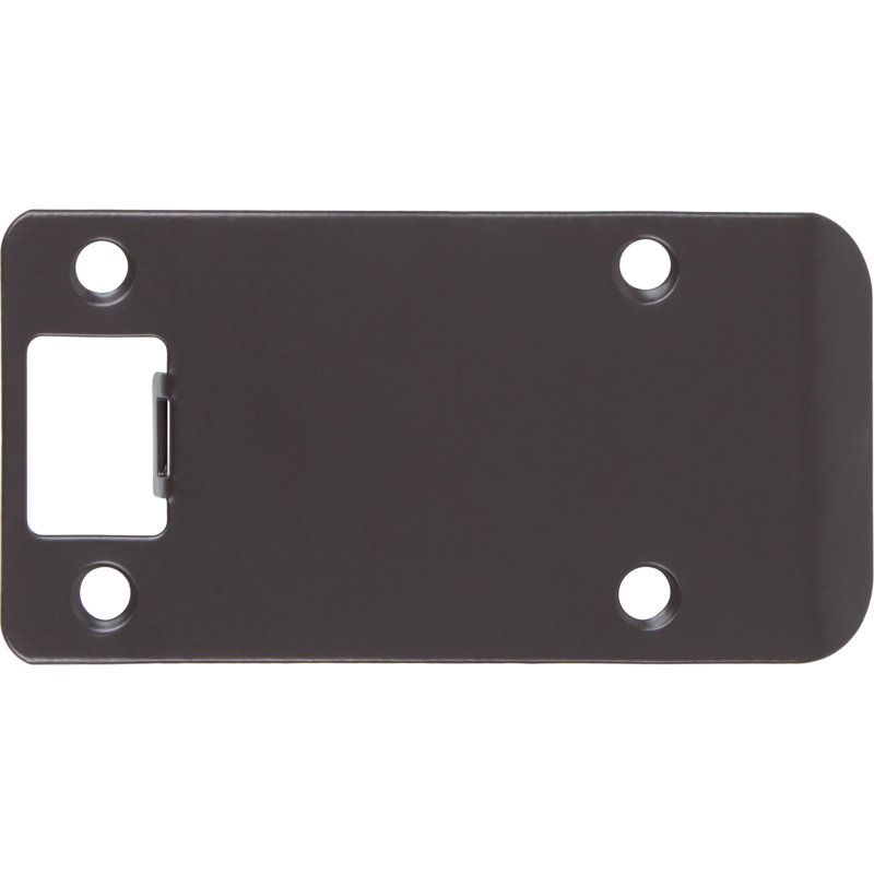 Round Corner Extended Lip Strike Plate, By Stone Harbour Hardware, Oil-Rubbed Bronze