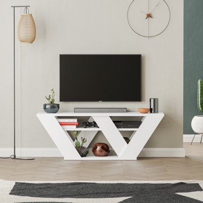 Kirstin TV Stand for TVs up to 48" | Modern Entertainment Unit with V-Shaped Legs