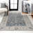 Brandy Rustic Border Low-Pile Machine-Washable Dark Gray/Cream Rug-894927351