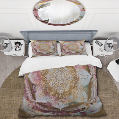 Ensemble de housse de couette Rose Gold Mandala II - Boho Mandala