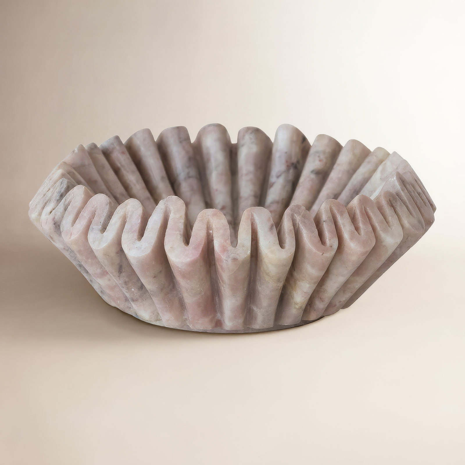 Fluted Genuine Marble Butter Dish