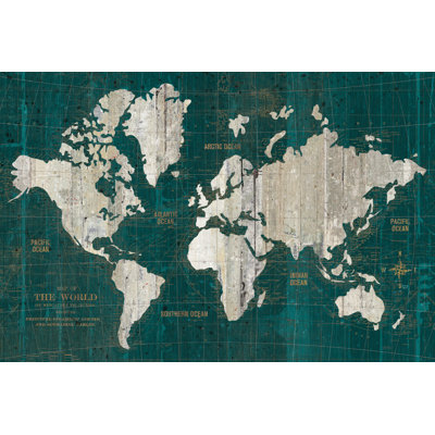 " Old World Map Teal " by Wild Apple Portfolio
