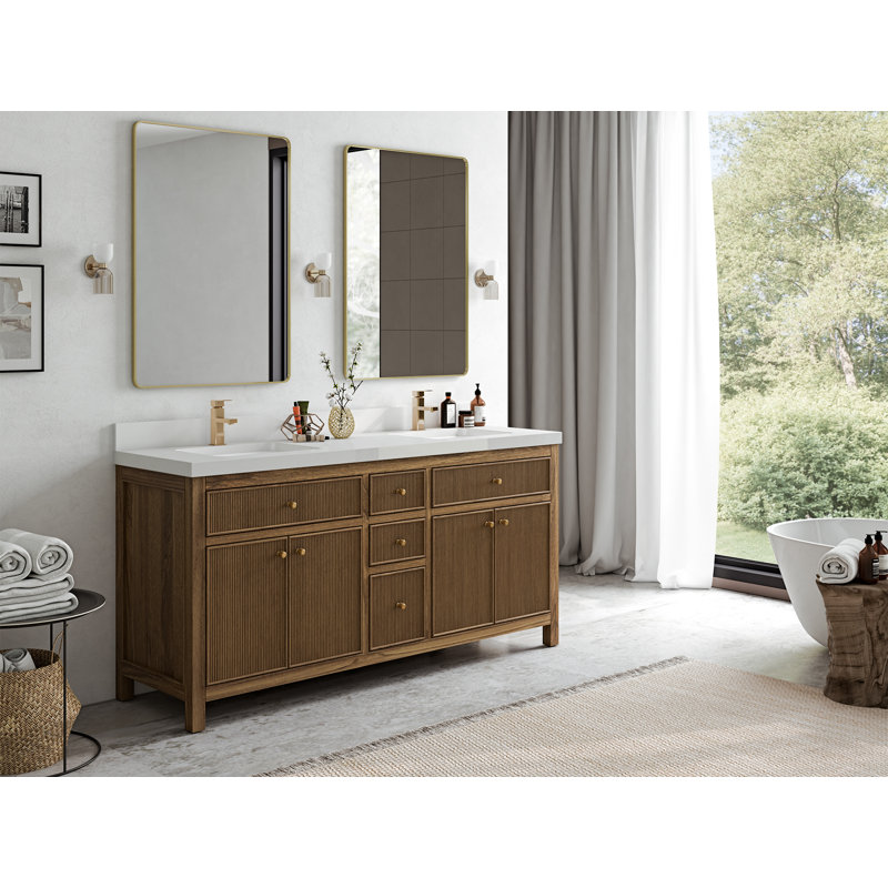 Ensemble de meuble-lavabo double 72 po Sonoma, Gris Piatra