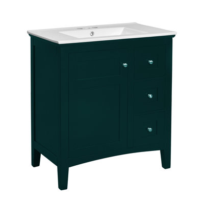 Meuble-lavabo simple 30 po avec comptoir en céramique