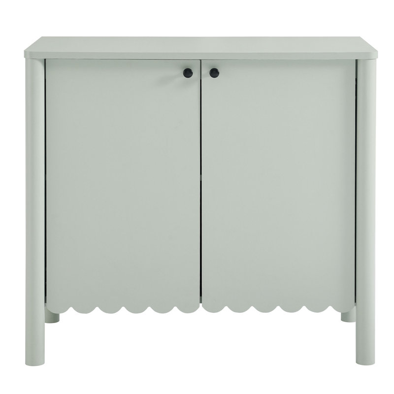 Emmeline 35" 2-Door Scalloped Sideboard Cabinet, Sage