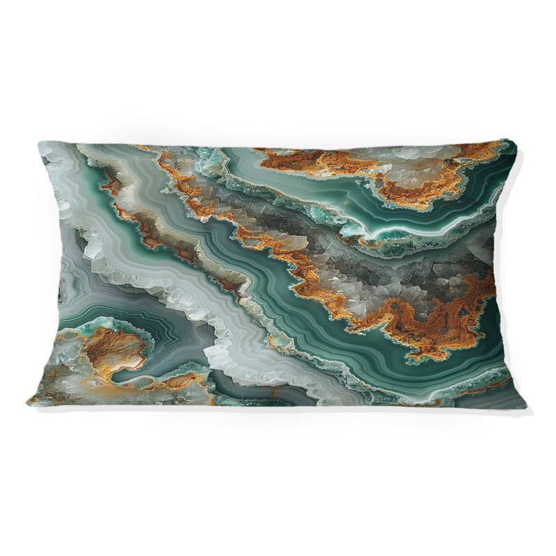 Coussin lombaire Gold Green Stone Geode II - Stone Geode