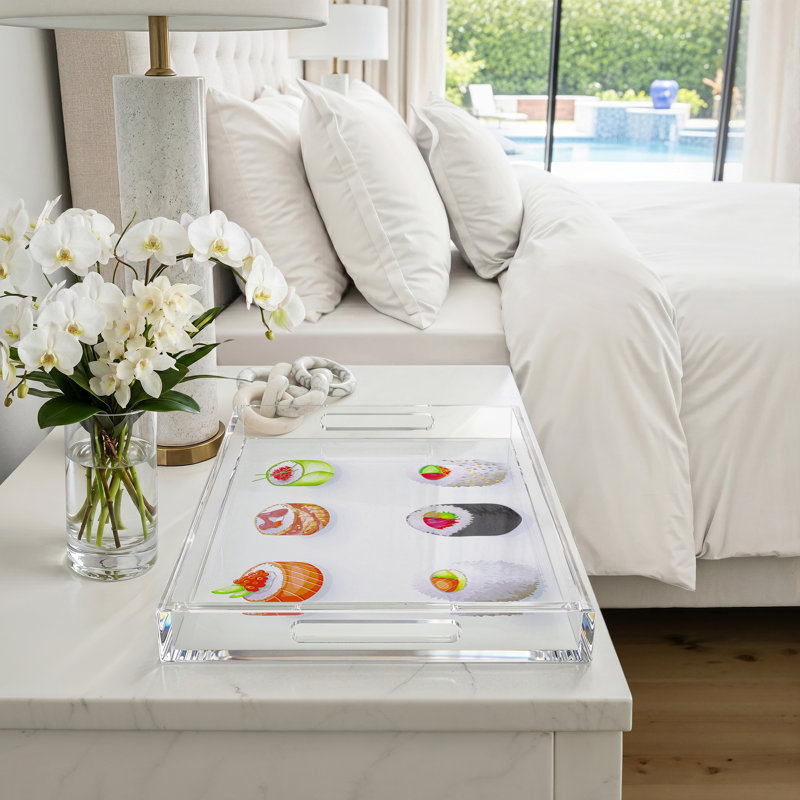 Plateau décoratif en acrylique sushi go, L 22,5 po x P 14,5 po x H 2 po