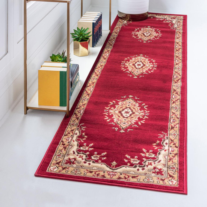 Tapis oriental noir Balthrop, Tapis de couloir 2 pi 2 po x 8 pi 2 po, Bourgogne