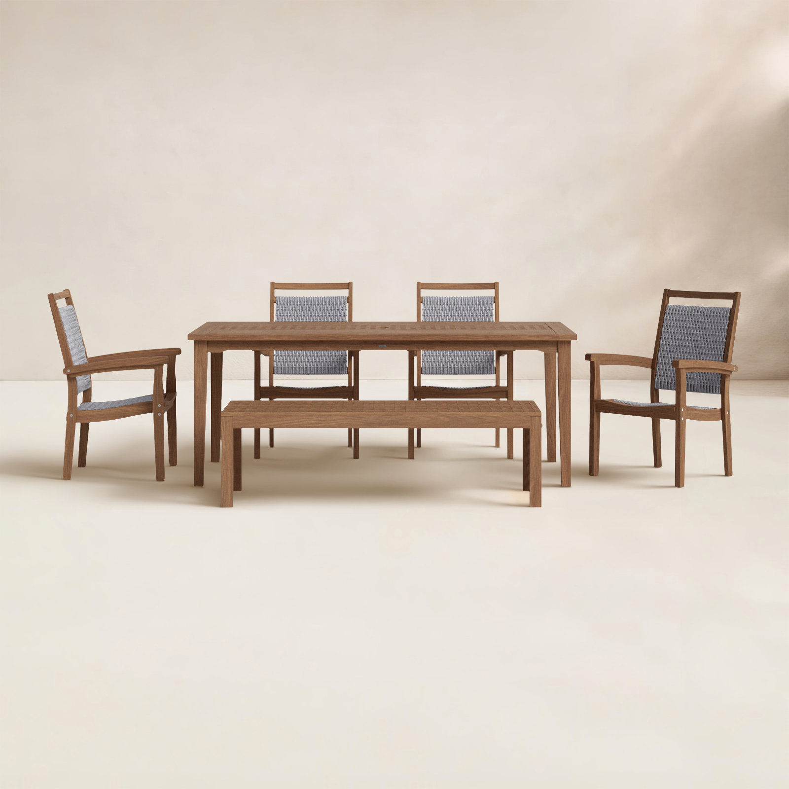Fleur 76" Eucalyptus Patio Dining Set