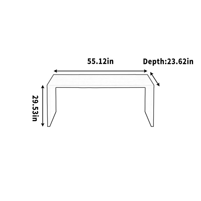 Bureau d'écriture, H 29,53 po x l 55,12 po x P 23,62 po