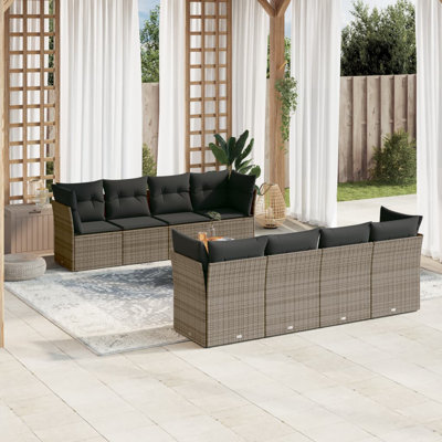  Ensemble de canapé de jardin gris