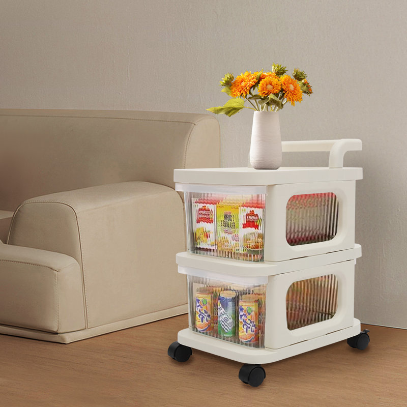 2-Layer Drawer Storage Cart