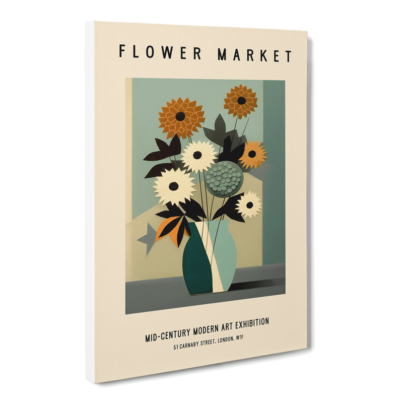 XMKTMKT-446 Mid Century Flower Market Exhibition No.5 - Wrapped Canvas Print, 76cm H x 50cm W x 3cm D