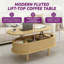 Table basse à plateau relevable hydraulique avec compartiments de rangement cachés-797022545
