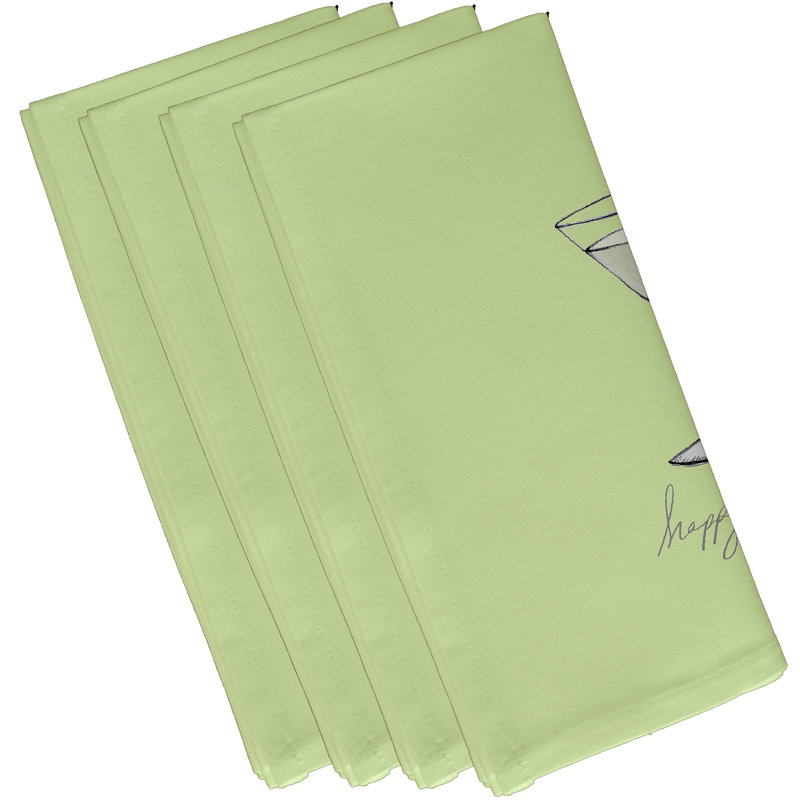 Josefien Polyester Abstract Square Napkin, Green