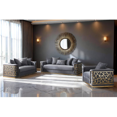 Fermo Dark Gray 3pc Living Room Set