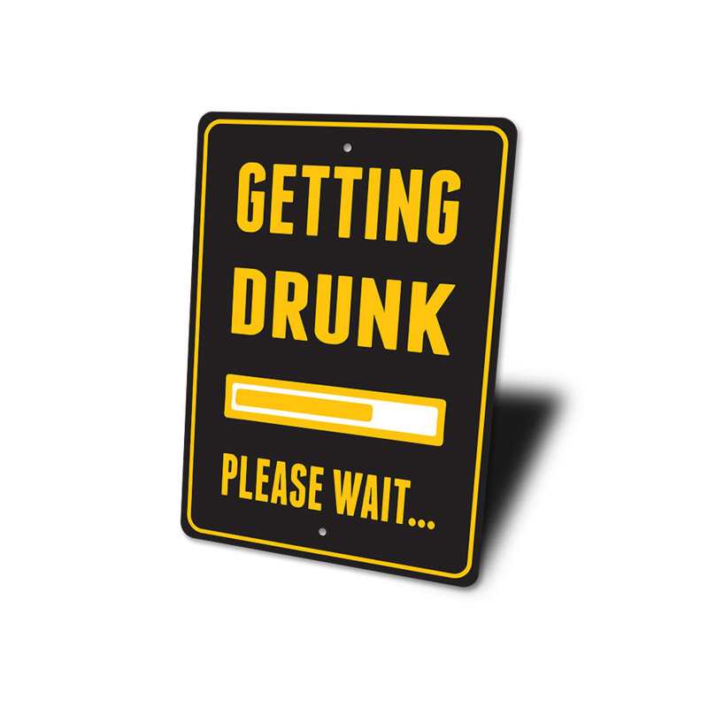 Plaque en aluminium «Drunk Beer», H 14 po x l 10 po x P 0,04 po