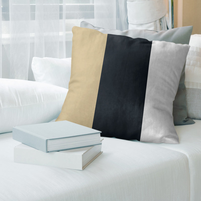 Housse de coussin , 14 po x 14 po, Noir, Simili daim