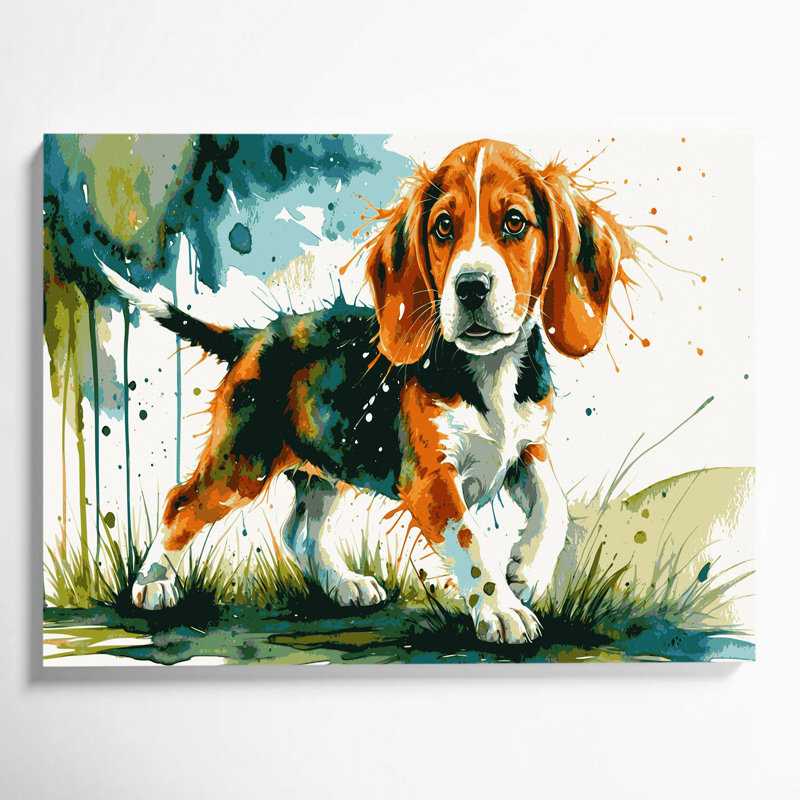 «Dogs Beagle», art mural sur toile, H 24 po x l 36 po