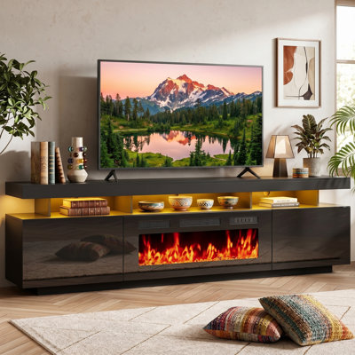 Meuble télé avec foyer électrique pour téléviseur de 80 po ou moins Brezza