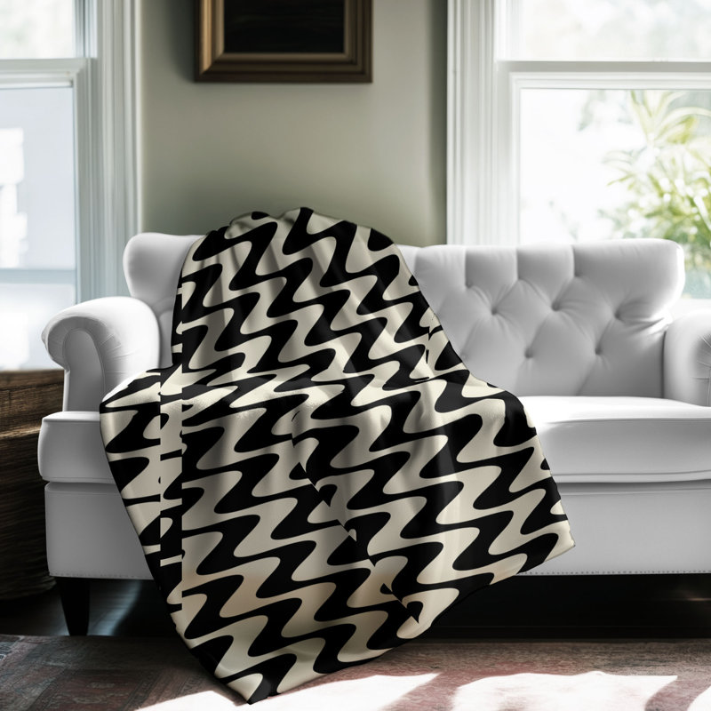 Motif noir - couverture sherpa de qualité supérieure 0079, L 60 po x L 80 po