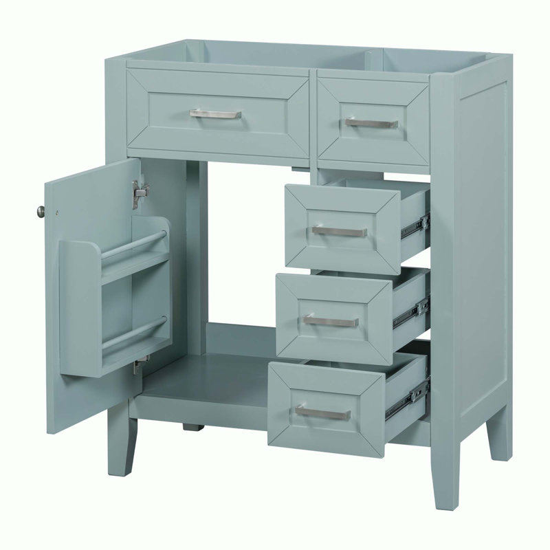 Meuble-lavabo de salle de bain sans lavabo, base d'armoire seulement, Vert