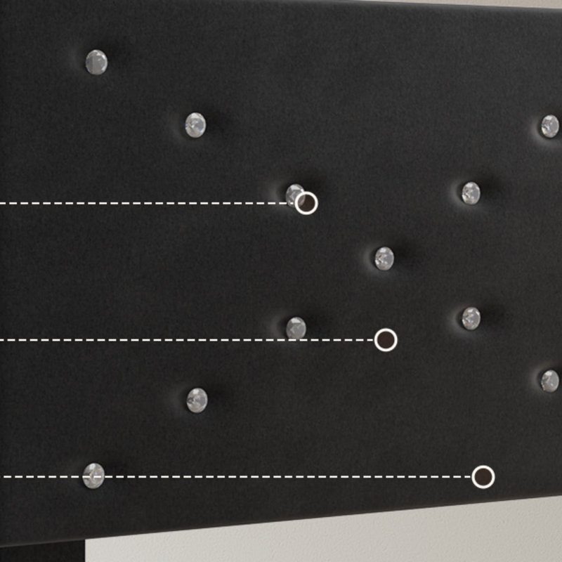 Lit plateforme tapissier, cadre de lit, Noir