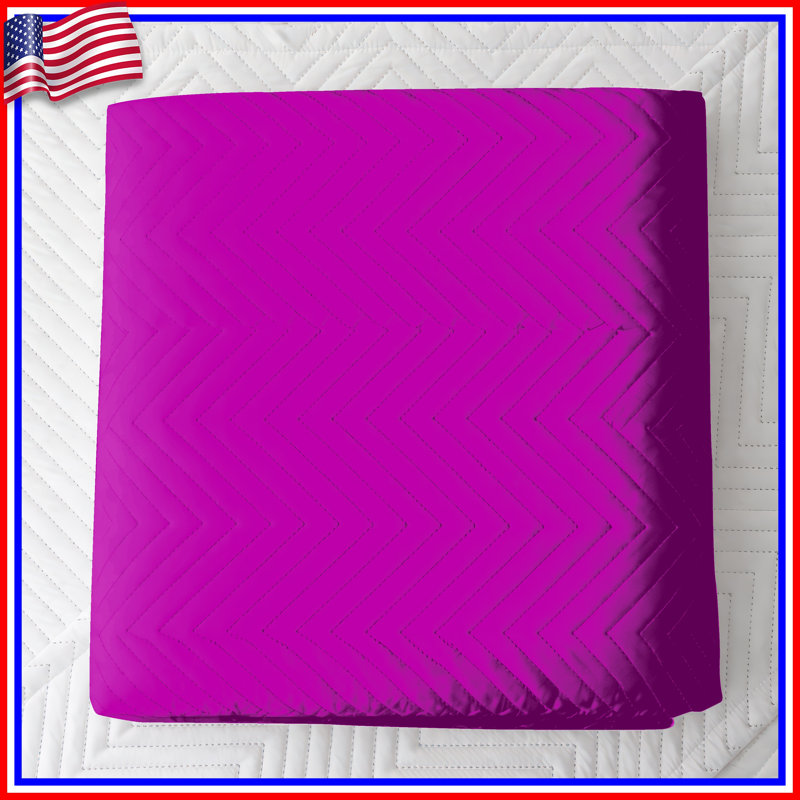 Solid Purple Colour Quilted Bedspread All Sizes, Queen