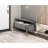 Storage Bench Gray Cushioned Seat Corduroy Upholstery Lift Top Solid Wood Legs 1Pc-1714290746