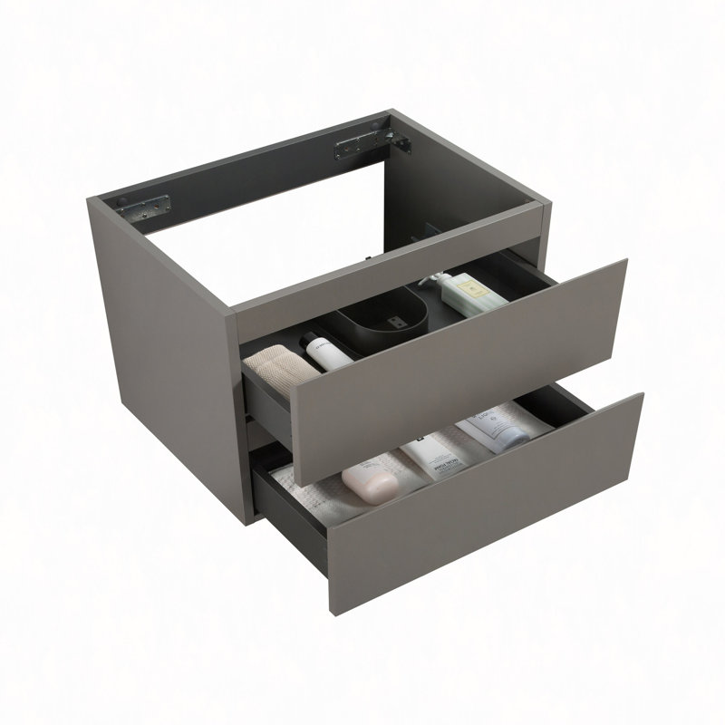 Armoire murale sans lavabo, avec deux tiroirs, pré-assemblée, Gris, 36"