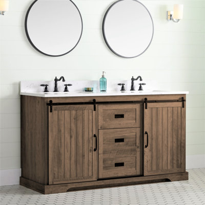 Cayden 60'' Double Bathroom Vanity with Top