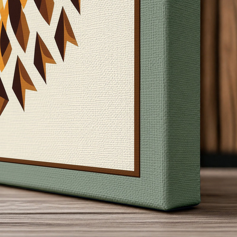 Owl Geometric - Wrapped Canvas, 18x12 - 45.7 x 30.5 cm, Sage Border