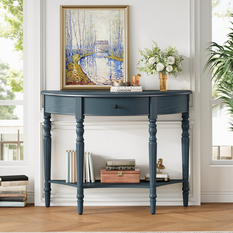 Console de style campagnard avec tiroir et tablette Farmhouse, Navy, Navy, Navy