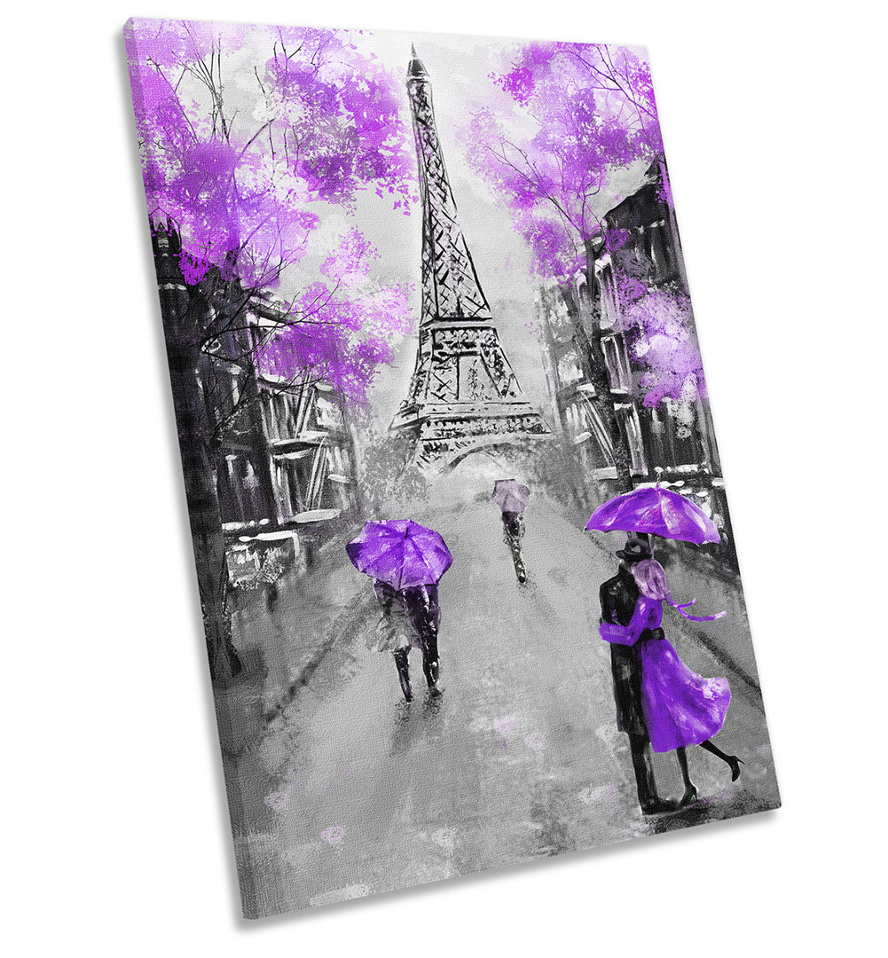 Eiffel Tower Paris Floral - Wrapped Canvas Painting