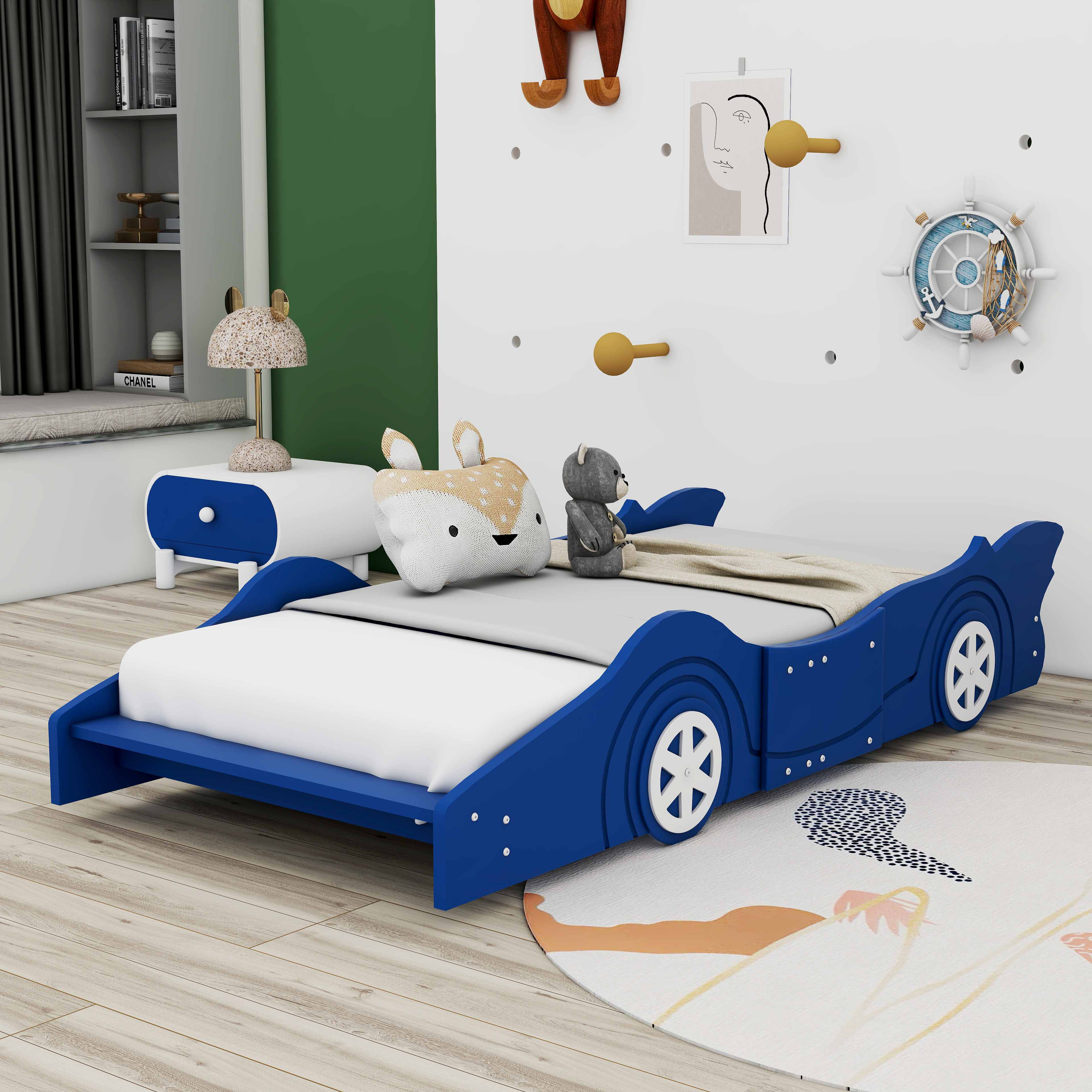 Zoomie Kids Alahia Twin Size Race Car-Shaped Platform Bed | Wayfair