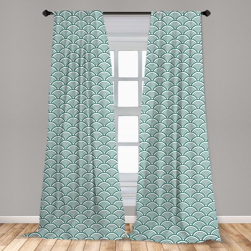 Brayner Seigaiha Scales Semi Sheer Sliding Panels, Width 75 x Drop 225 cm