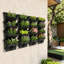 Ensemble de 16 pots de fleurs muraux avec bassin de drainage et tuyau d'évacuation-415594410