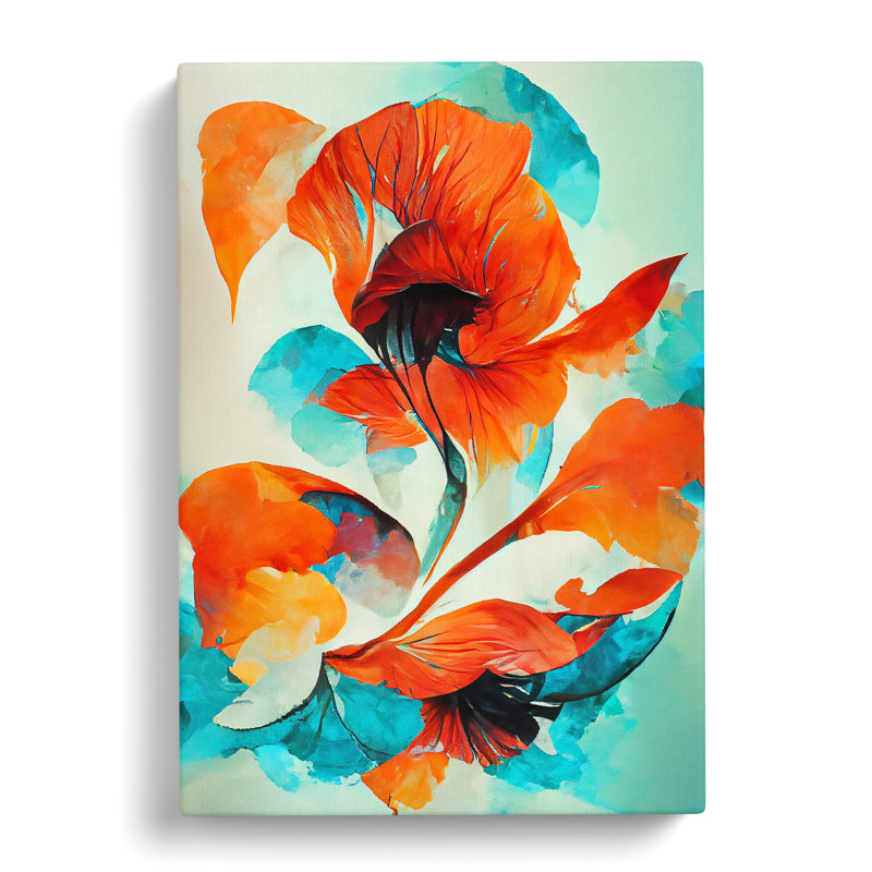 Amazing Abstract Floral No.3 - Wall Art, 60cm H x 40cm W x 3cm D, Wrapped Canvas, No Matte