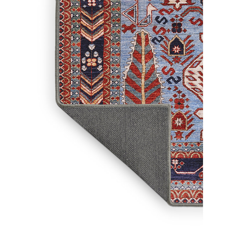 Tapis rouge / bleu Southwestern, Rectangle 2 pi x 3 pi