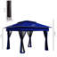 Auvent Pop Up 11 pi x 11 pi, pavillon de jardin extérieur avec filet amovible, tente instantanée, pavillon bleu, événement
