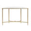 Console attrayante, plateau en marbre blanc et pieds en métal doré-149258057