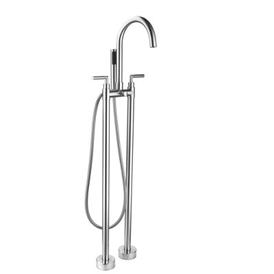 Garniture de robinet de baignoire sur pattes avec inverseur et douchette Alexa