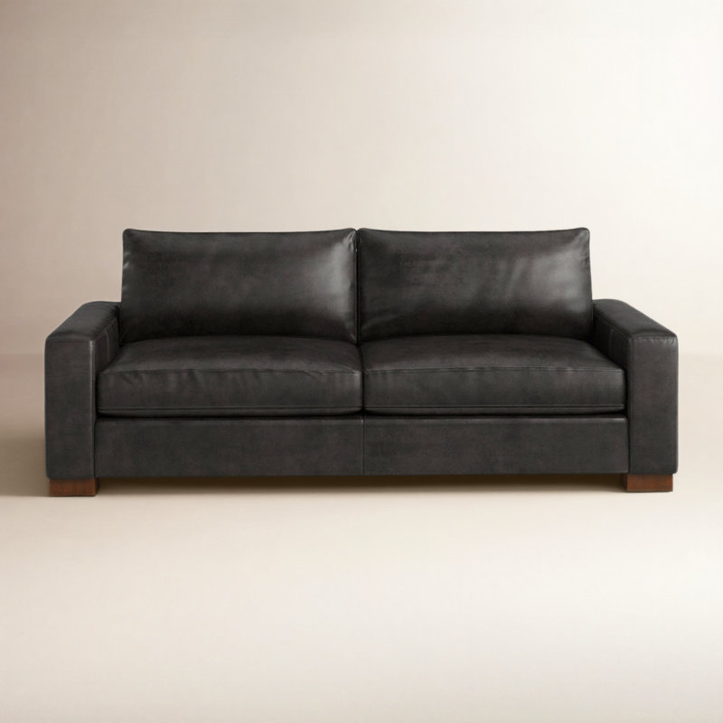 Jonie 91" Genuine Leather Sleeper Sofa, Cordoba Camel Top Grain Leather