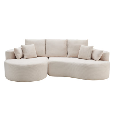 106 inch 2 Piece Fabric Cloud Curved Sectional Boucle Sofa