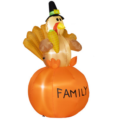 Holiday Decorations, Inflatable Thanksgiving Decoration Turkey, Blow Up Outdoor LED Yard Display, Waterproof