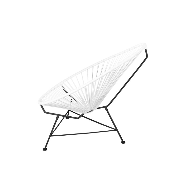Outdoor Lounge Chair, White/Black