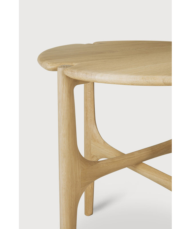 Pi Solid Wood End Table, Oak