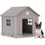 Niche pour chien 38 po en plastique pour l'extérieur avec niche pour l'extérieur-282336058-278693568