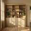 Armoire garde-manger de 78,7 po de hauteur avec tablettes ouvertes et rangement fermé