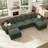 Wynter U-shaped Corduroy Modular Sectional Upholstered Storage Cloud Couch-633040952